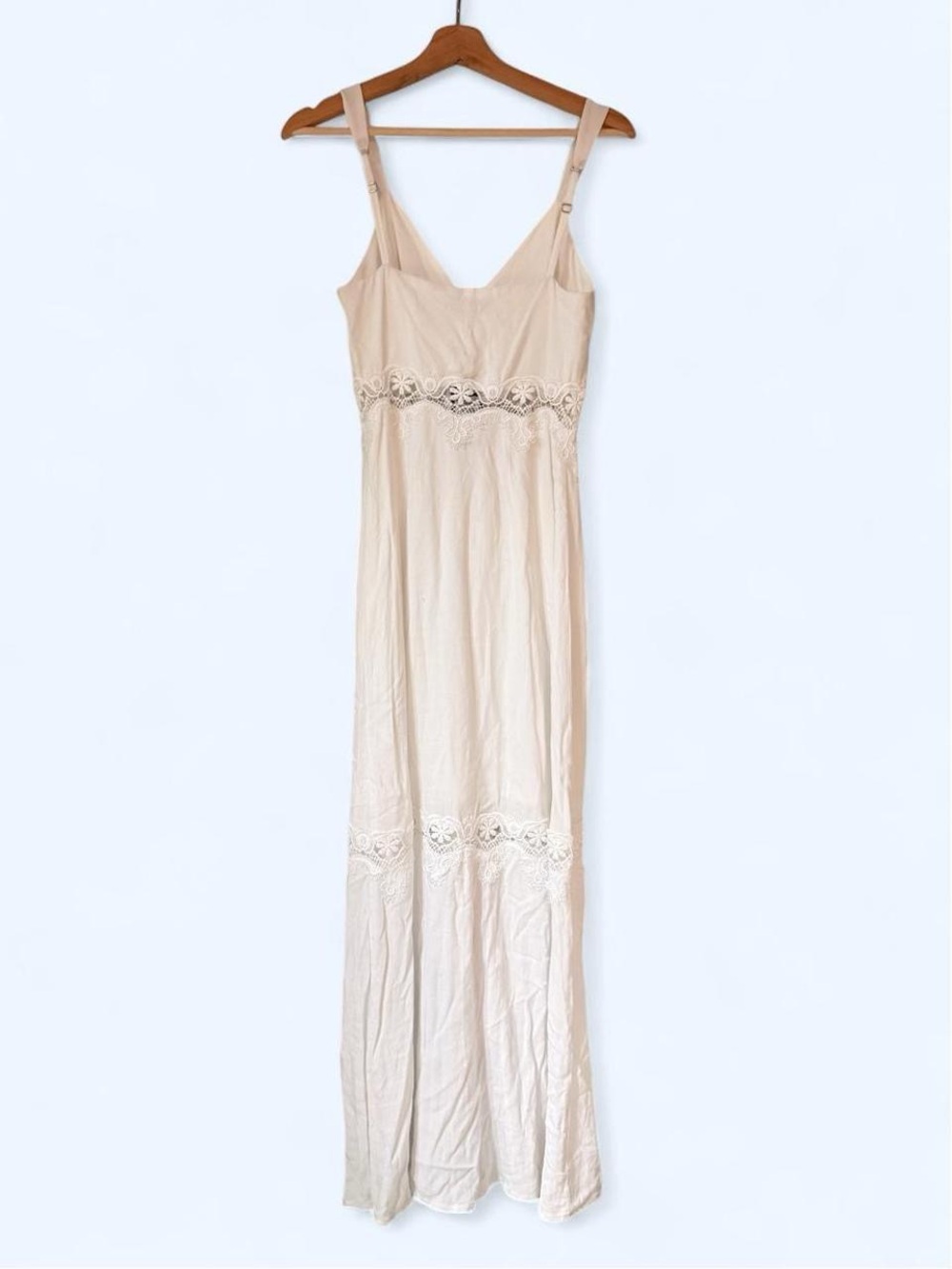NWT GUESS Summer Cream Lace-Trim Maxi Dress size XS - Picture 6 of 6